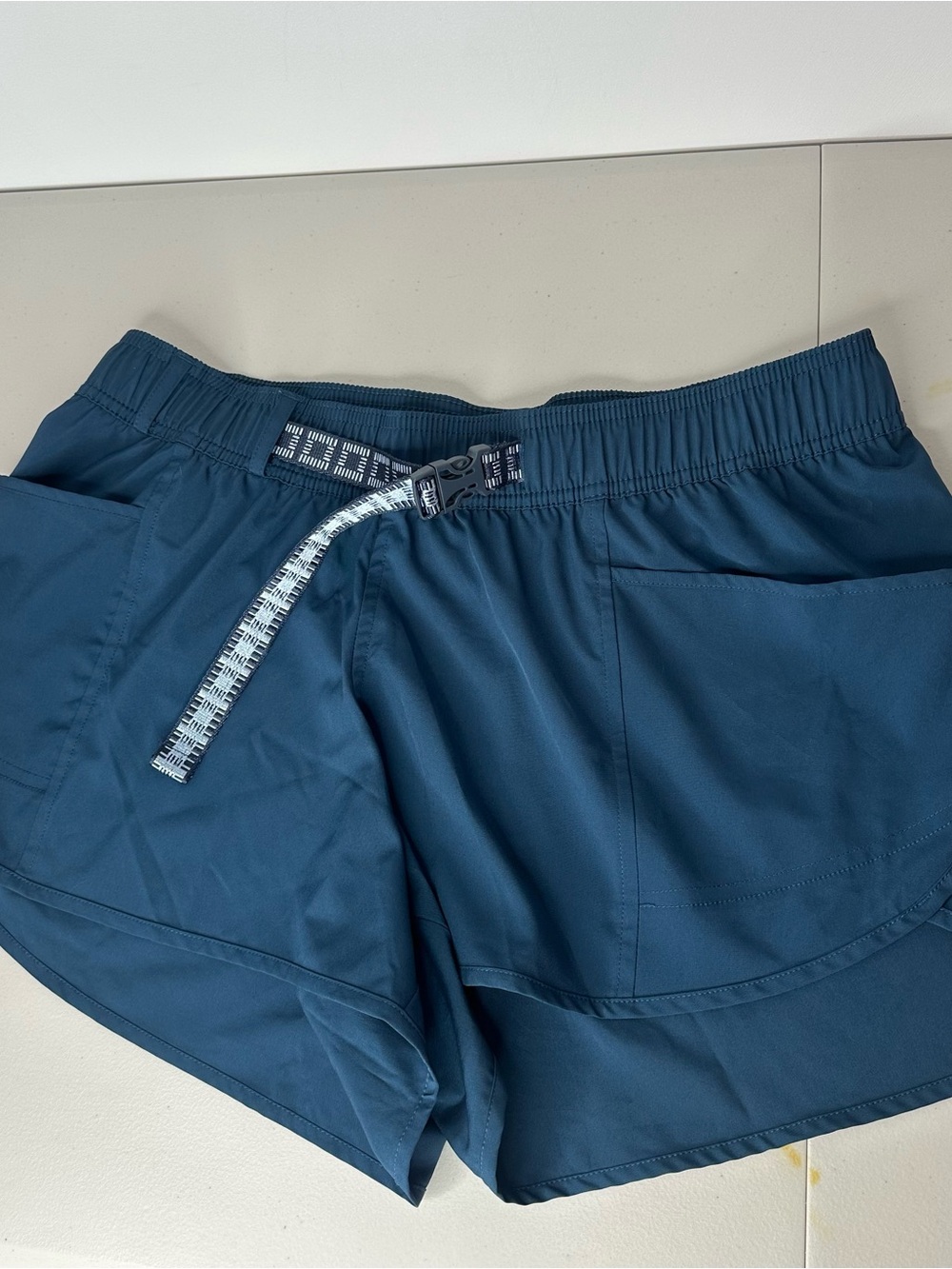 Nani Active Hybrid Hiking Athletic Shorts Blue Belted Pockets Women’s L